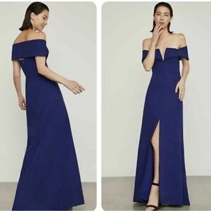 BCBGMAXAZRIA Amalie Off-The-Shoulder Stretch Crepe Gown